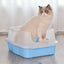 YES4PETS Large Deep Cat Kitty Litter Tray High Wall Pet Toilet Tray With Scoop Blue