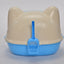 YES4PETS Medium Hooded Cat Toilet Litter Box Tray House With Scoop Blue