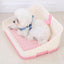 YES4PETS Medium Portable Dog Potty Training Tray Pet Puppy Toilet Trays Loo Pad Mat With Wall Pink