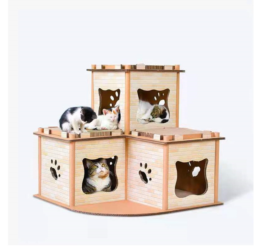 YES4PETS Cat Cardboard House Tower Condo Scratcher Pet Post Pad Mat Furniture