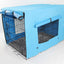 YES4PETS 24' Portable Foldable Dog Cat Rabbit Collapsible Crate Pet Cage with Blue Cover Mat