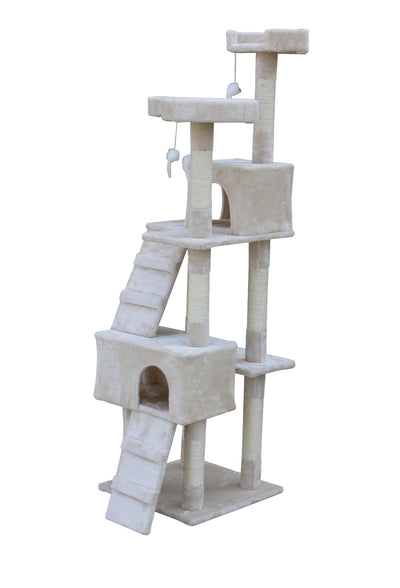 YES4PETS 170cm Cat Scratching Post Tree Post House Tower with Ladder Furniture Beige