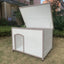 YES4PETS XXL Timber Pet Dog Kennel House Puppy Wooden Timber Cabin With Stripe White