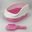 YES4PETS  Large Deep Cat Toilet Litter Box Tray High Wall with Scoop Pink