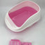 YES4PETS  Large Deep Cat Toilet Litter Box Tray High Wall with Scoop Pink