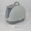 YES4PETS Portable Hooded Cat Toilet Litter Box Tray House with Handle and Scoop Grey