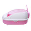 YES4PETS Large Portable Cat Toilet Litter Box Tray with Scoop and Grid Tray Pink