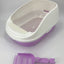 YES4PETS Large Portable Cat Toilet Litter Box Tray with Scoop and Grid Tray Purple