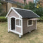 YES4PETS L Timber Pet Dog Kennel House Puppy Wooden Timber Cabin Grey