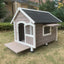 YES4PETS L Timber Pet Dog Kennel House Puppy Wooden Timber Cabin Grey