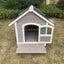 YES4PETS L Timber Pet Dog Kennel House Puppy Wooden Timber Cabin Grey