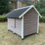 YES4PETS L Timber Pet Dog Kennel House Puppy Wooden Timber Cabin Grey