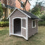 YES4PETS XL Timber Pet Dog Kennel House Puppy Wooden Timber Cabin With Door Grey