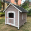 YES4PETS XL Timber Pet Dog Kennel House Puppy Wooden Timber Cabin With Door Grey