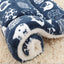 L Size Puppy Dog Cat Cushion Mattress Blanket Bed Soft Warm Pad Winter Kennel House - Navy Cat