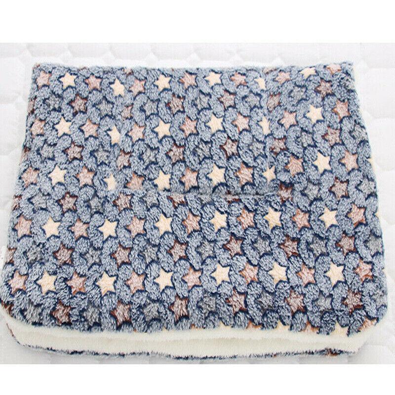 S Size Puppy Dog Cat Cushion Mattress Blanket Bed Soft Warm Pet Pad Winter Kennel House - Navy Cat