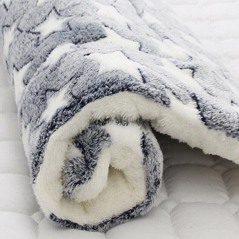 S Size Puppy Dog Cat Cushion Mattress Blanket Bed Soft Warm Pet Pad Winter Kennel House - Navy Cat