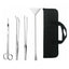 Stainless Steel Aquarium Tool Set Tweezers Scissors Spatula Kit 4 5 6PCS - 5PCS Tool + Bag