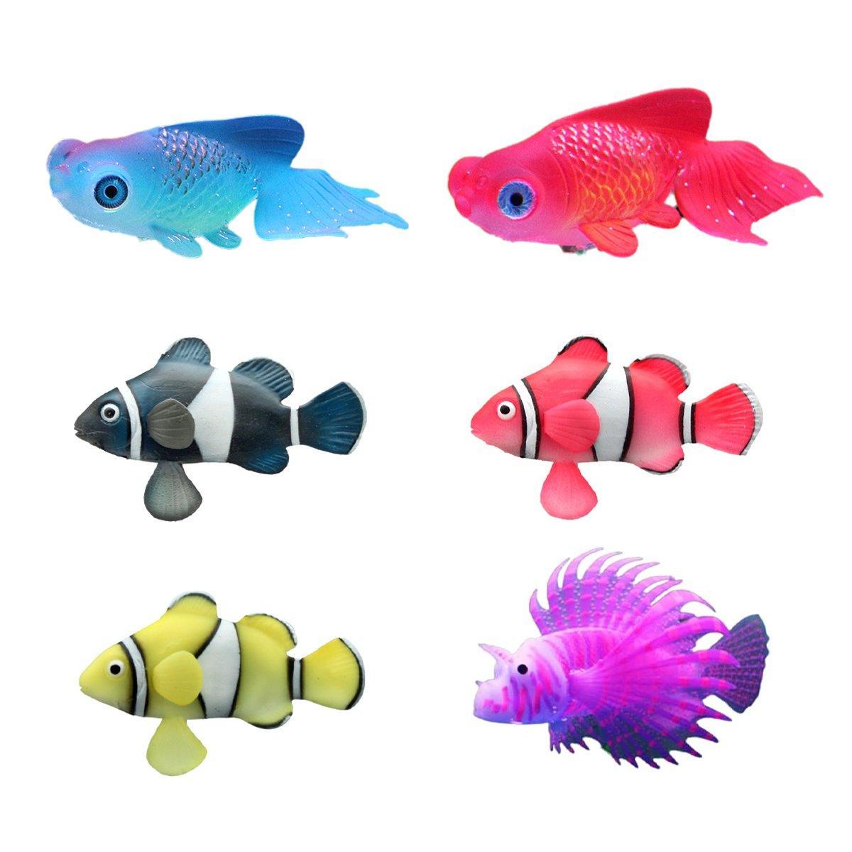 2PCS Artificial Betta Fish Aquarium Decorations Silicone Floating Moving Fish - Purple Lionfish
