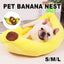 Cute Banana Shape Pet Bed Winter Warm Dog Cat Kennel Cozy Pet Cartoon Bed Mat - S