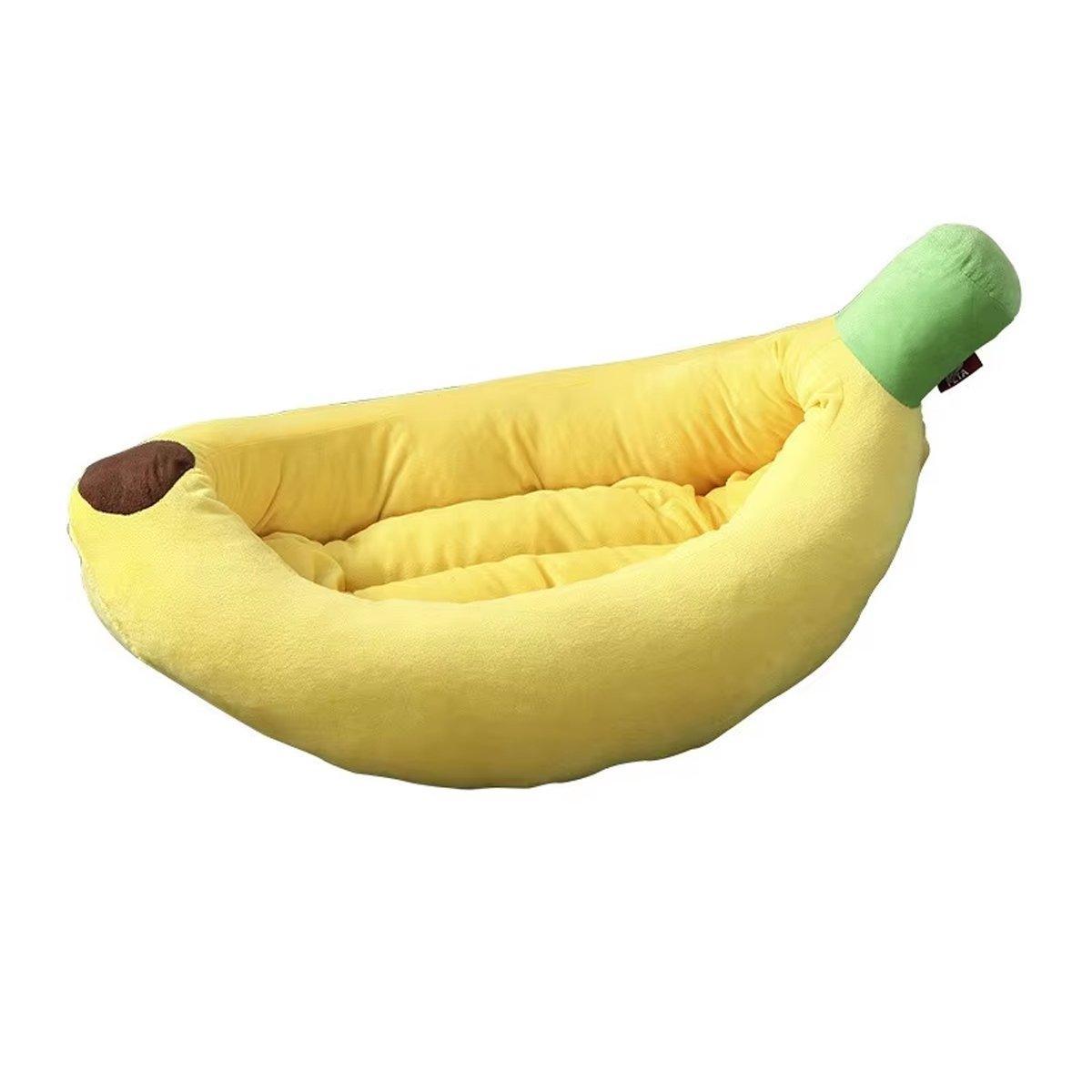 Cute Banana Shape Pet Bed Winter Warm Dog Cat Kennel Cozy Pet Cartoon Bed Mat - S