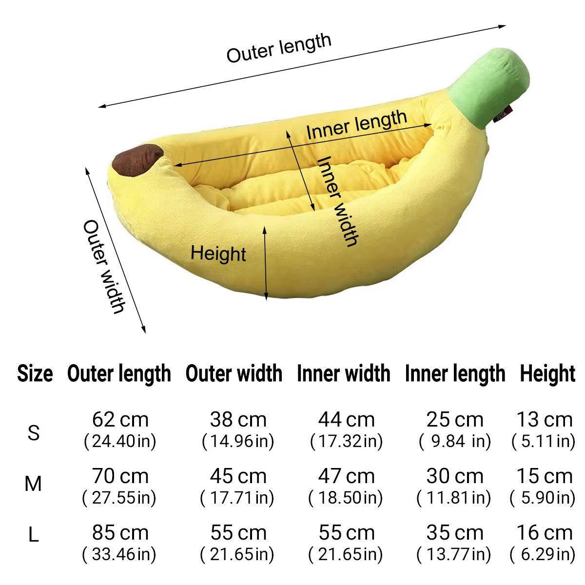 Cute Banana Shape Pet Bed Winter Warm Dog Cat Kennel Cozy Pet Cartoon Bed Mat - S