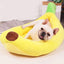 Cute Banana Shape Pet Bed Winter Warm Dog Cat Kennel Cozy Pet Cartoon Bed Mat - S