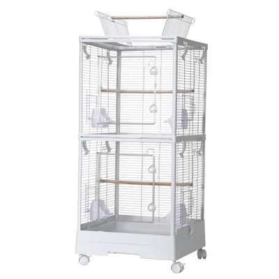 Bird Cage Double Layer Metal Villa Large Size Aviary House for Parrot Pet Indoor