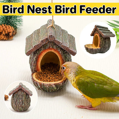 Bird Nest Bird Feeder Outdoor Garden Resin for Birds Backyard Patio Decor