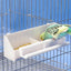 Bird Food Feeder Trough Box Water Bowl Container Cage Accessories Easy Install