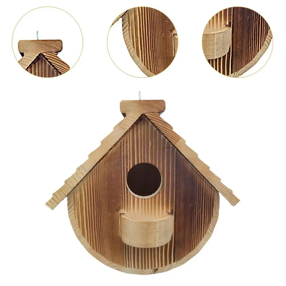 Hanging Wooden Birdhouse Outdoor Bird Shelter for Garden Backyard Decoration