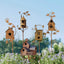 Birdhouse Garden Stakes Outdoor Yard Ornaments for Lawn and Garden Decoration - D