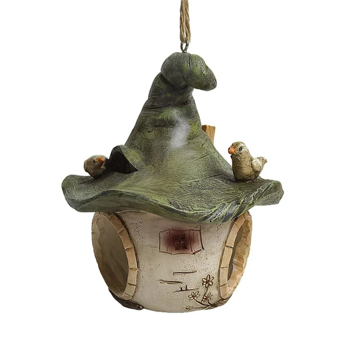 Cartoon Hanging Birdhouse Cozy Nest Resin Garden Outdoor Tree Patio Decor