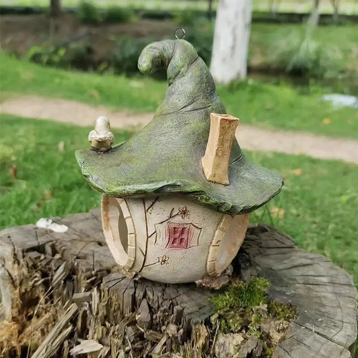 Cartoon Hanging Birdhouse Cozy Nest Resin Garden Outdoor Tree Patio Decor