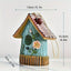 Handmade Birdhouse Resin Cute Patio Garden Hanging Nest Decoration for Outdoors - Blue