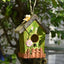 Handmade Birdhouse Resin Cute Patio Garden Hanging Nest Decoration for Outdoors - Blue