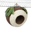 Bird Nest Parrot Nest Coconut Shell Braided Twine Colourful Cage Hanging Bed - White-Brown-Screw Model