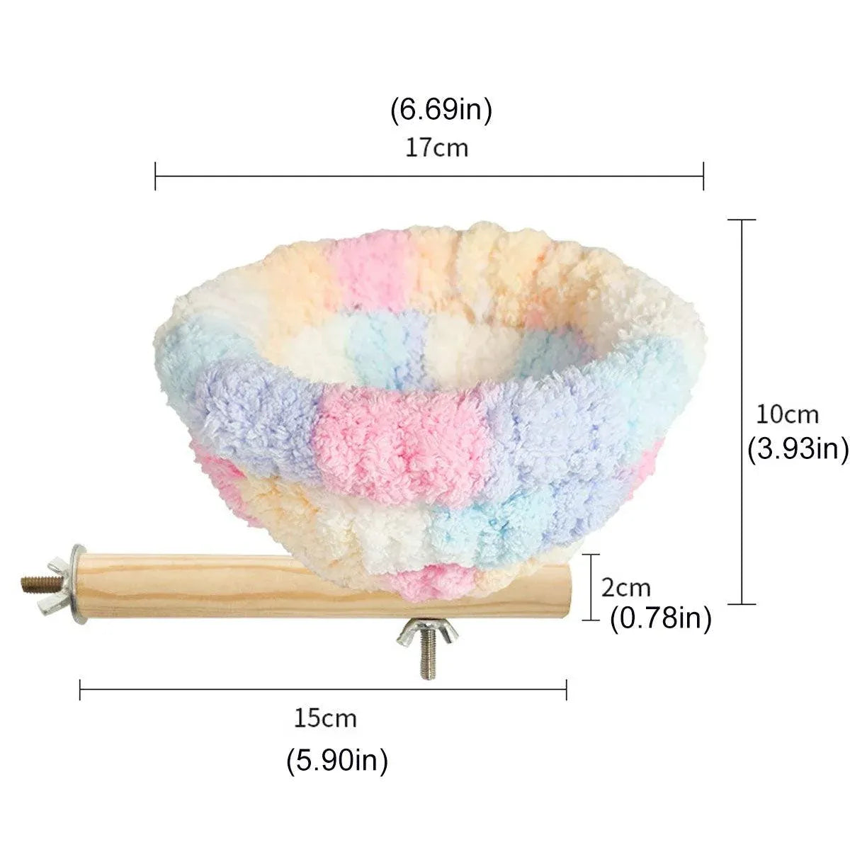 Parrot Winter Warm Nest Fluffy Cotton Hanging Bed Colourful Bird Cage House - Pink
