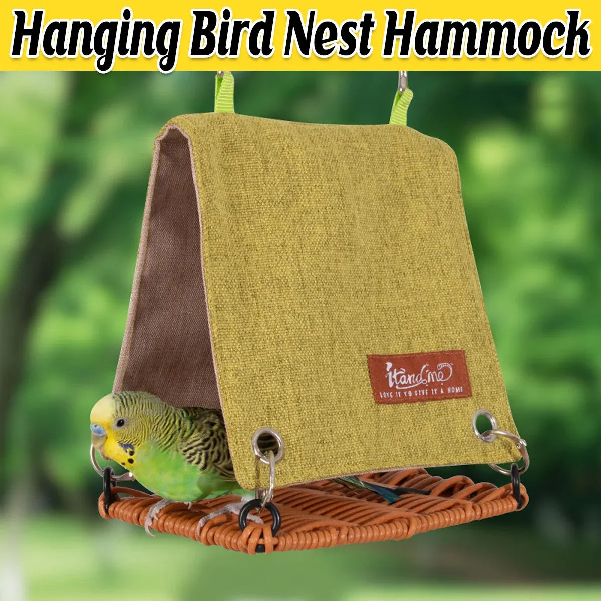 Summer Bird Nest Parrot House Rattan Like Woven Bird Home Breathable Durable