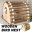 Wooden Bird Nest Durable Indoor Outdoor Garden Decor for Birds Sparrow Parrot