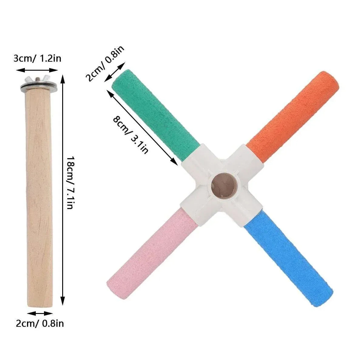 Parrot Toy Bird Stand Colorful Umbrella Perch Claw Grinding Stick 4 Colours