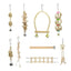 Bird Chew Toys Wooden Color 9-Piece Set Swing Hanging Bridge for Parrots AUS