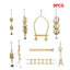 Bird Chew Toys Wooden Color 9-Piece Set Swing Hanging Bridge for Parrots AUS