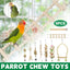 Bird Chew Toys Wooden Color 9-Piece Set Swing Hanging Bridge for Parrots AUS