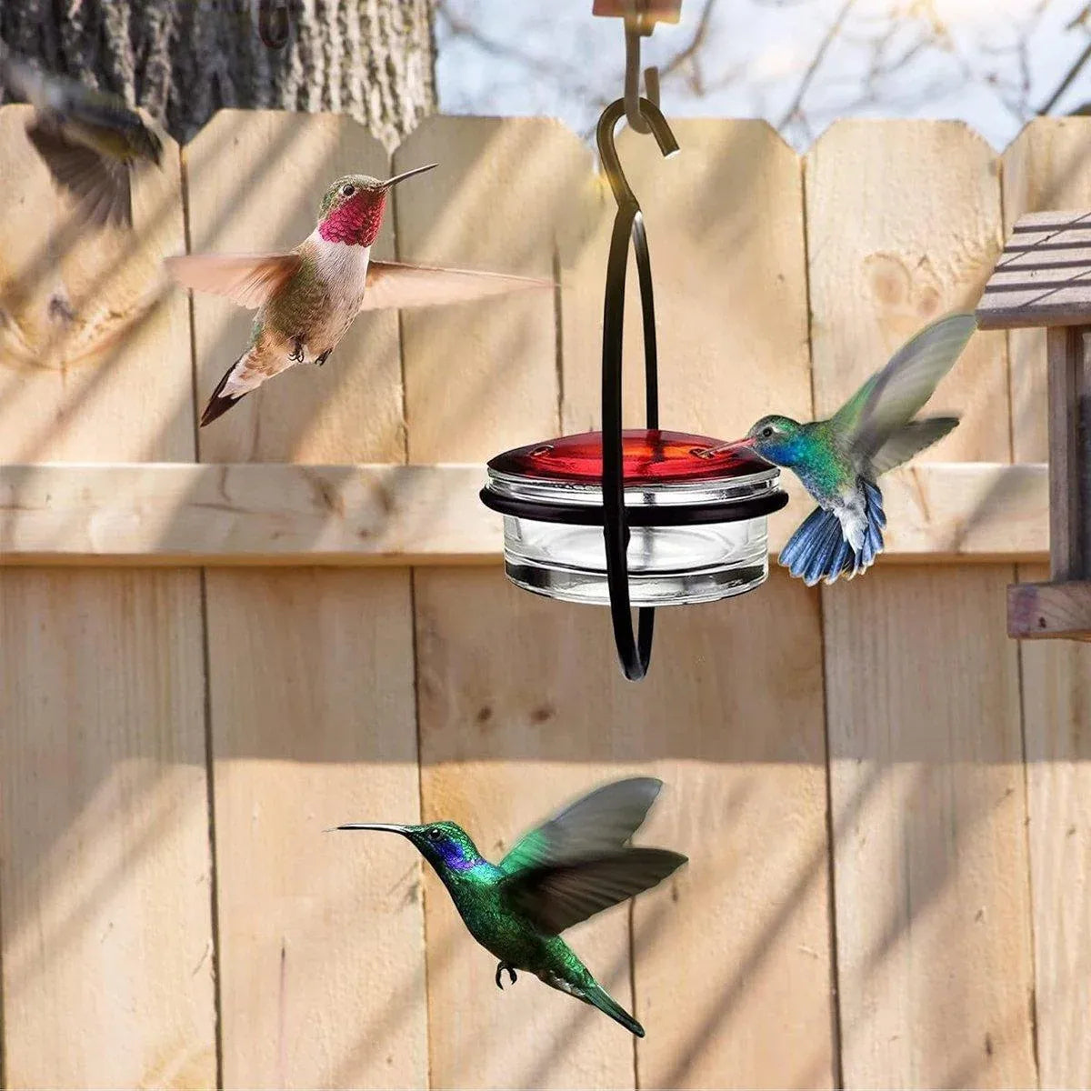 Metal Hummingbird Feeder Simple Design Durable Outdoor Garden Bird Water Feeder