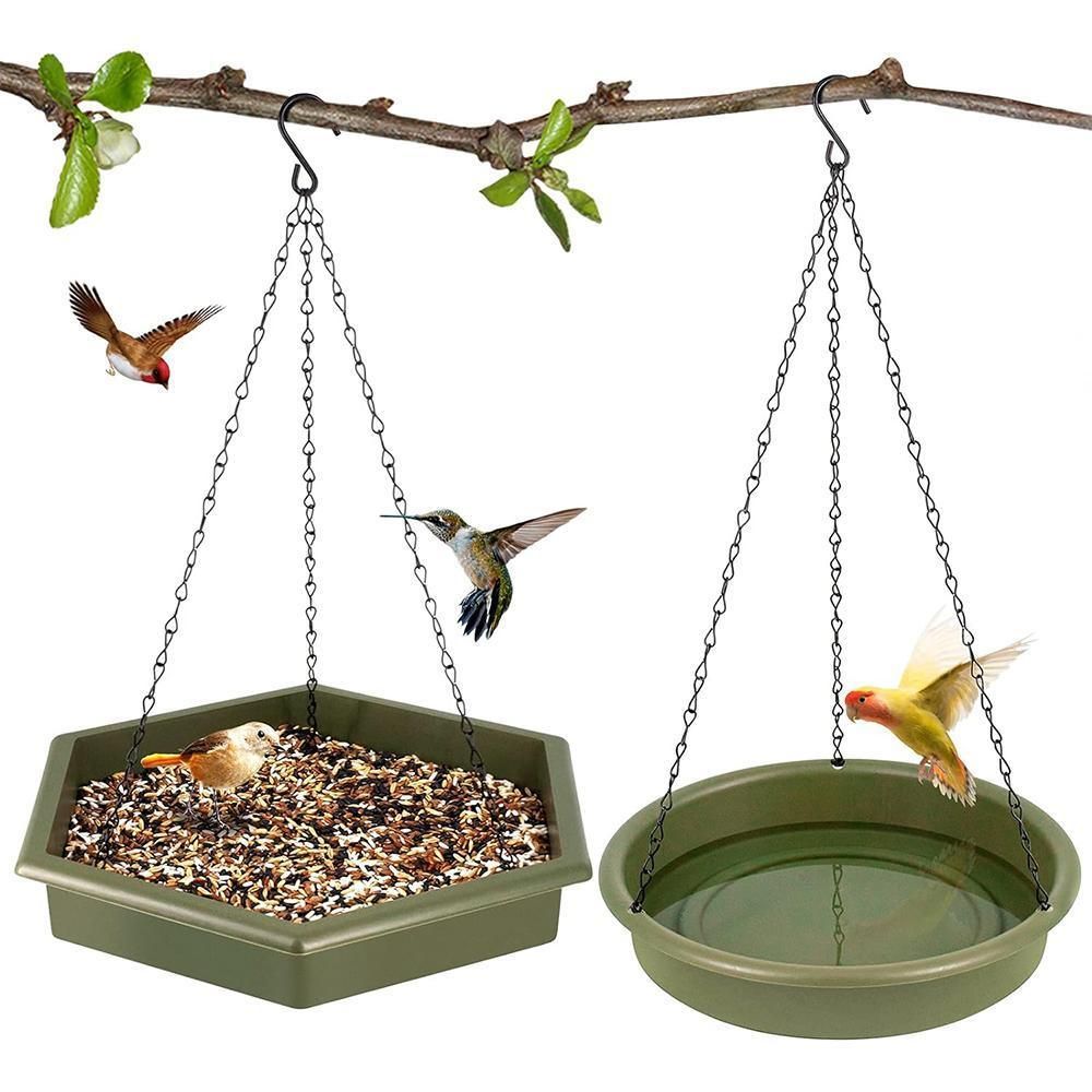 Outdoor Garden Hanging Bird Feeder Garden Automatic Hummingbird Water Feeder - Green