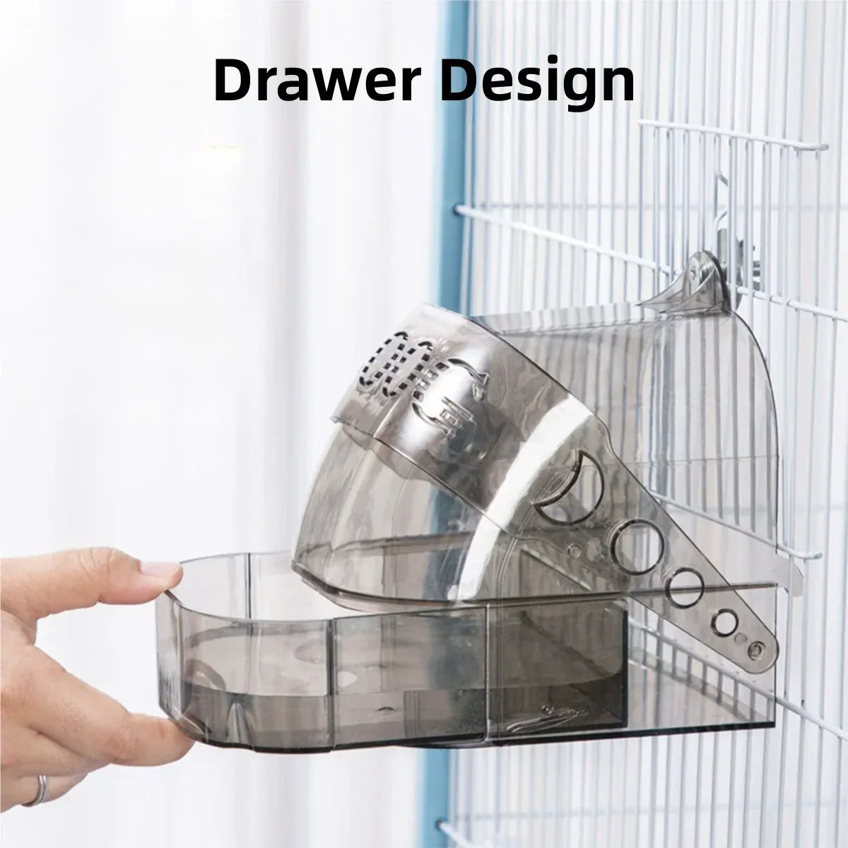 Parrot Bath Box Grey Bird Cage Accessory Bathroom Bird Bathtub for Small Birds