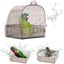 Parrot Bath Box Grey Bird Cage Accessory Bathroom Bird Bathtub for Small Birds