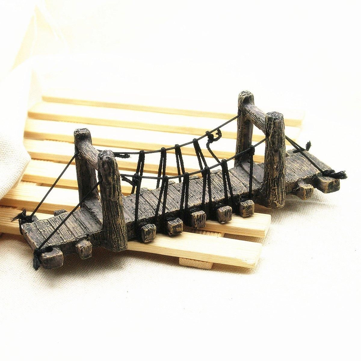 Resin Bridge Aquarium Decoration Fish Tank Accessories Shrimp Tortoise Climbing - Suspension Bridge-M