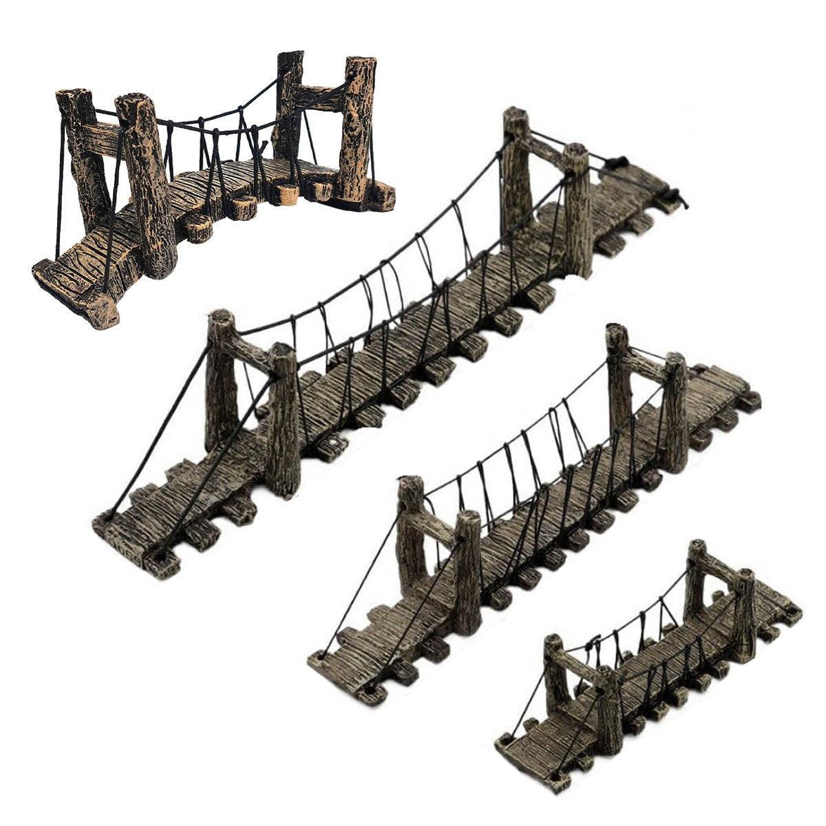 Resin Bridge Aquarium Decoration Fish Tank Accessories Shrimp Tortoise Climbing - Suspension Bridge-M